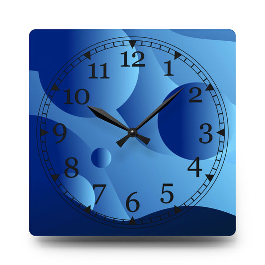 Ocean Waves Acrylic Wall Clock, Coastal Home Decor