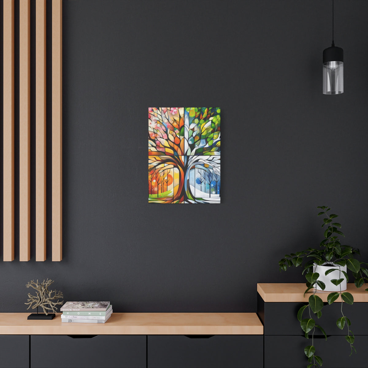 Seasons Tree Matte Canvas Wall Art — Stretched 1.25"