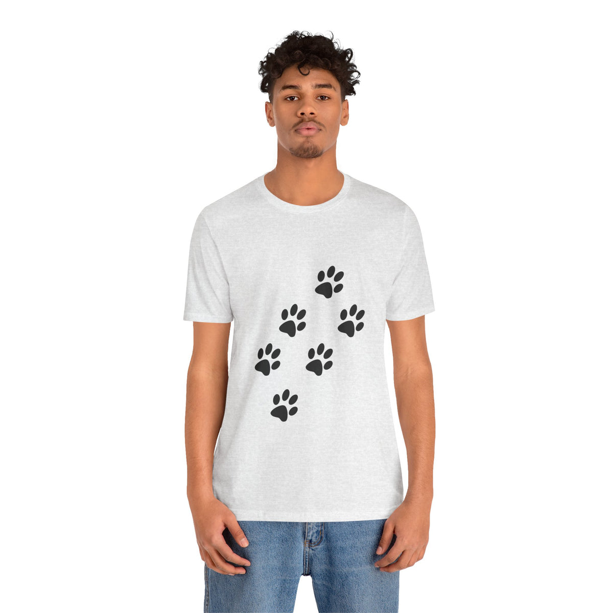 Paw Print Short Sleeve Tee | Unisex Animal Lover Shirt, Pet Owner Gift, Casual Wear, Gifts for Dog Lovers, Comfortable T-Shirt