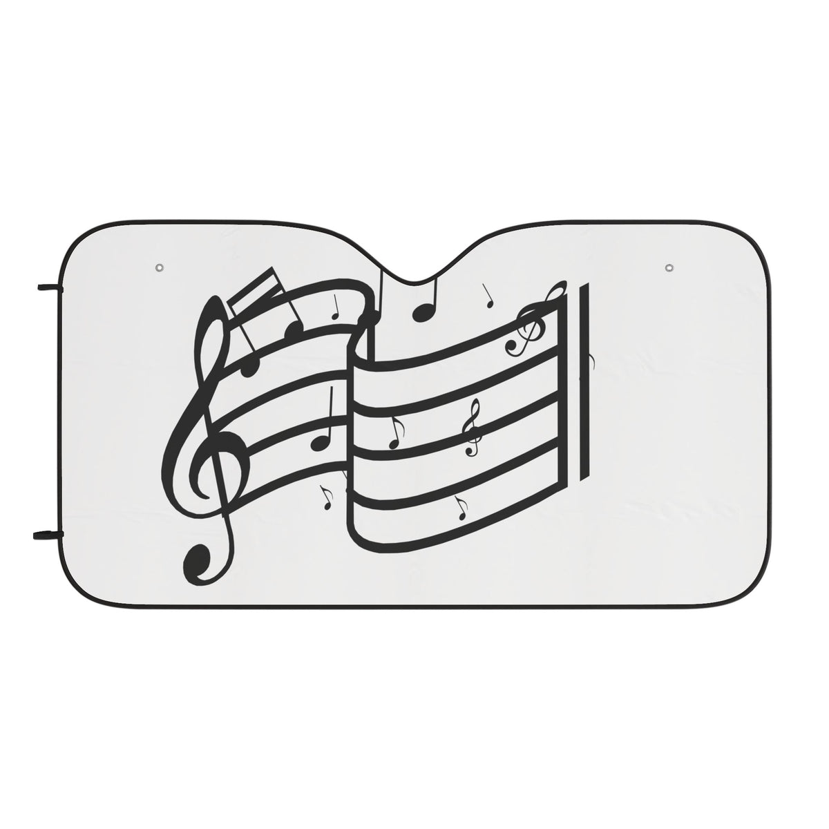 Musical Notes Car Sun Shade — Windshield Sunshade with Sheet Music Design