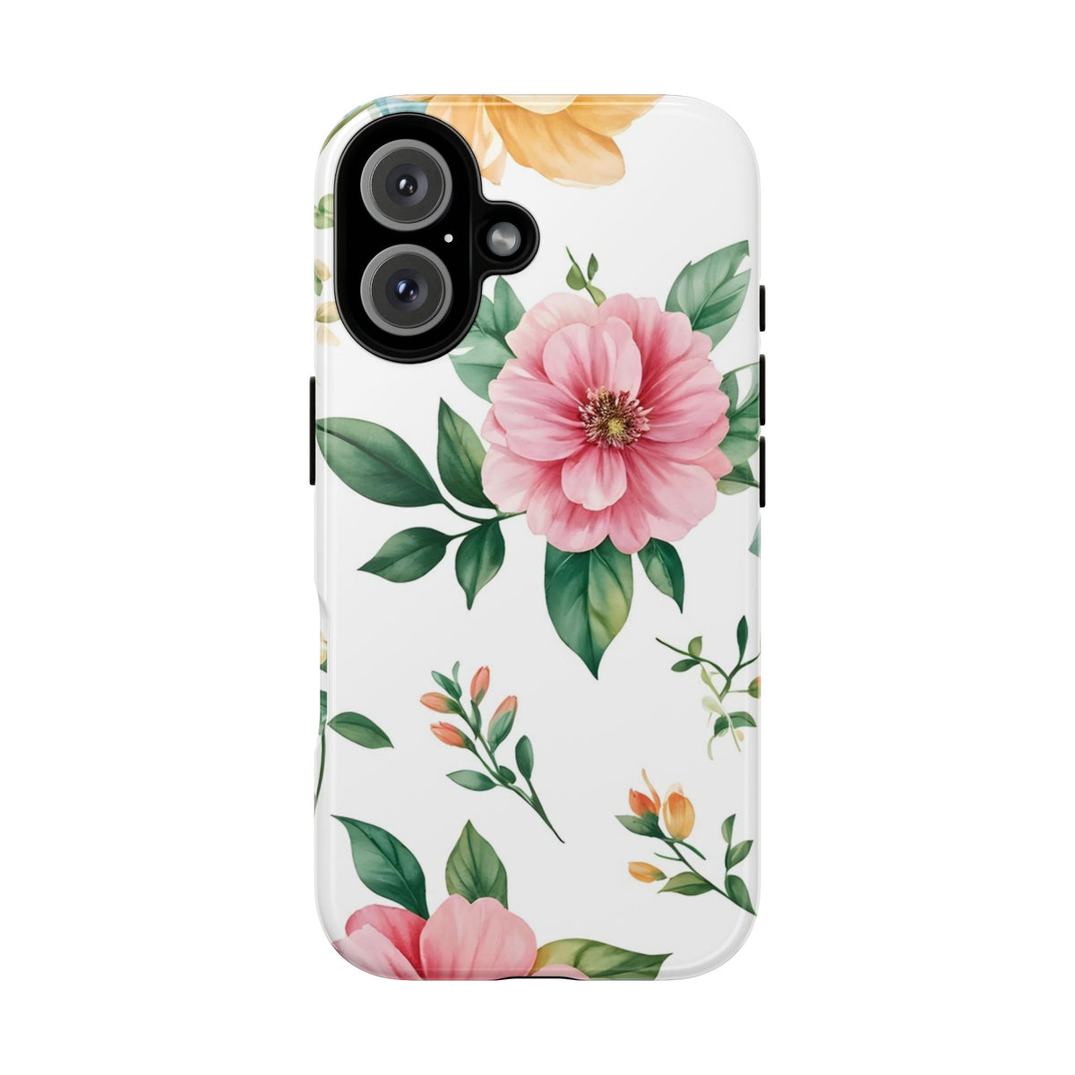 Floral Tough Phone Case — Pink Peony Protective Phone Cover