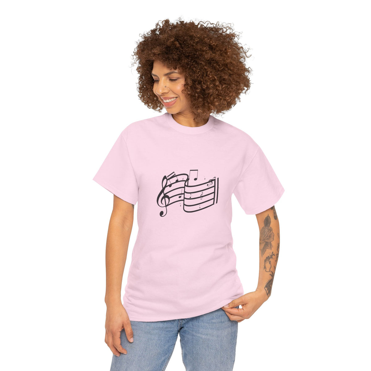 Music Notes T‑Shirt — Minimalist Sheet Music Tee for Musicians & Music Lovers