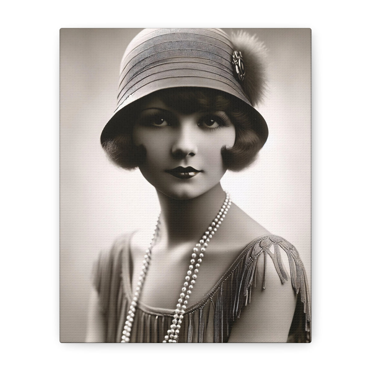 Vintage 1920s Flapper Portrait Canvas