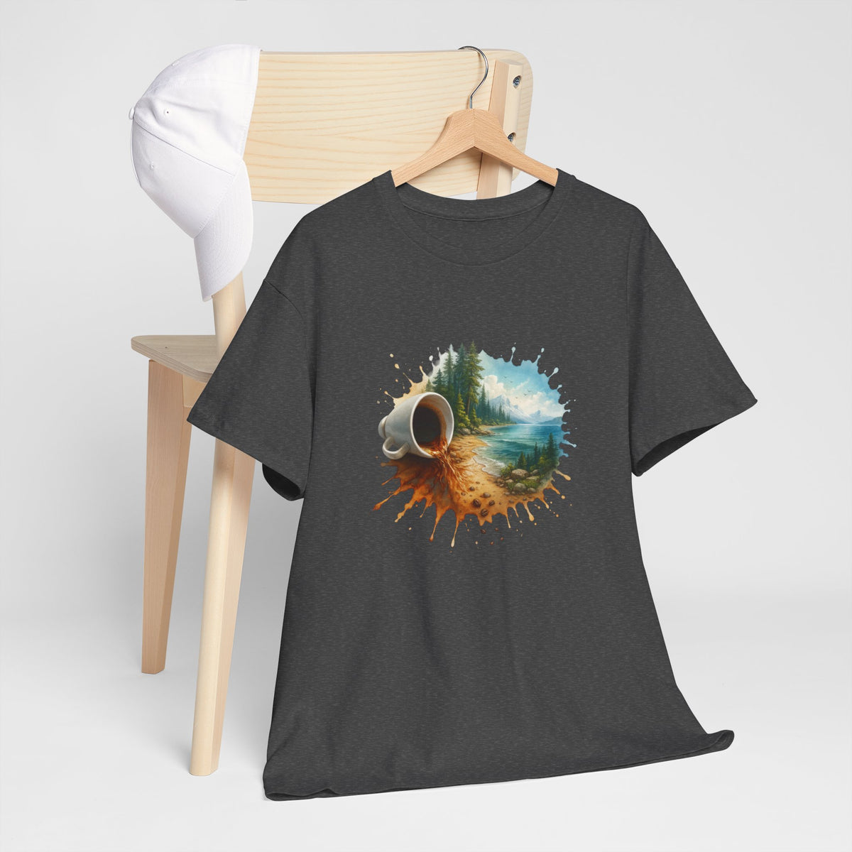 Nature-Inspired Unisex Heavy Cotton Tee, Casual Outfit, Gift for Nature Lovers, Camping Apparel, Outdoor Adventure Shirt