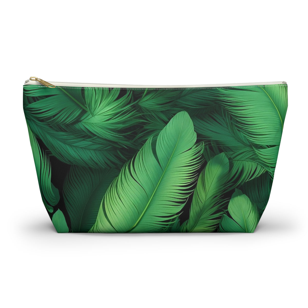 Tropical Leaf Accessory Pouch, Eco-Friendly Makeup Bag, Travel Organizer, Green Floral Pouch, Cute Gift for Nature Lovers