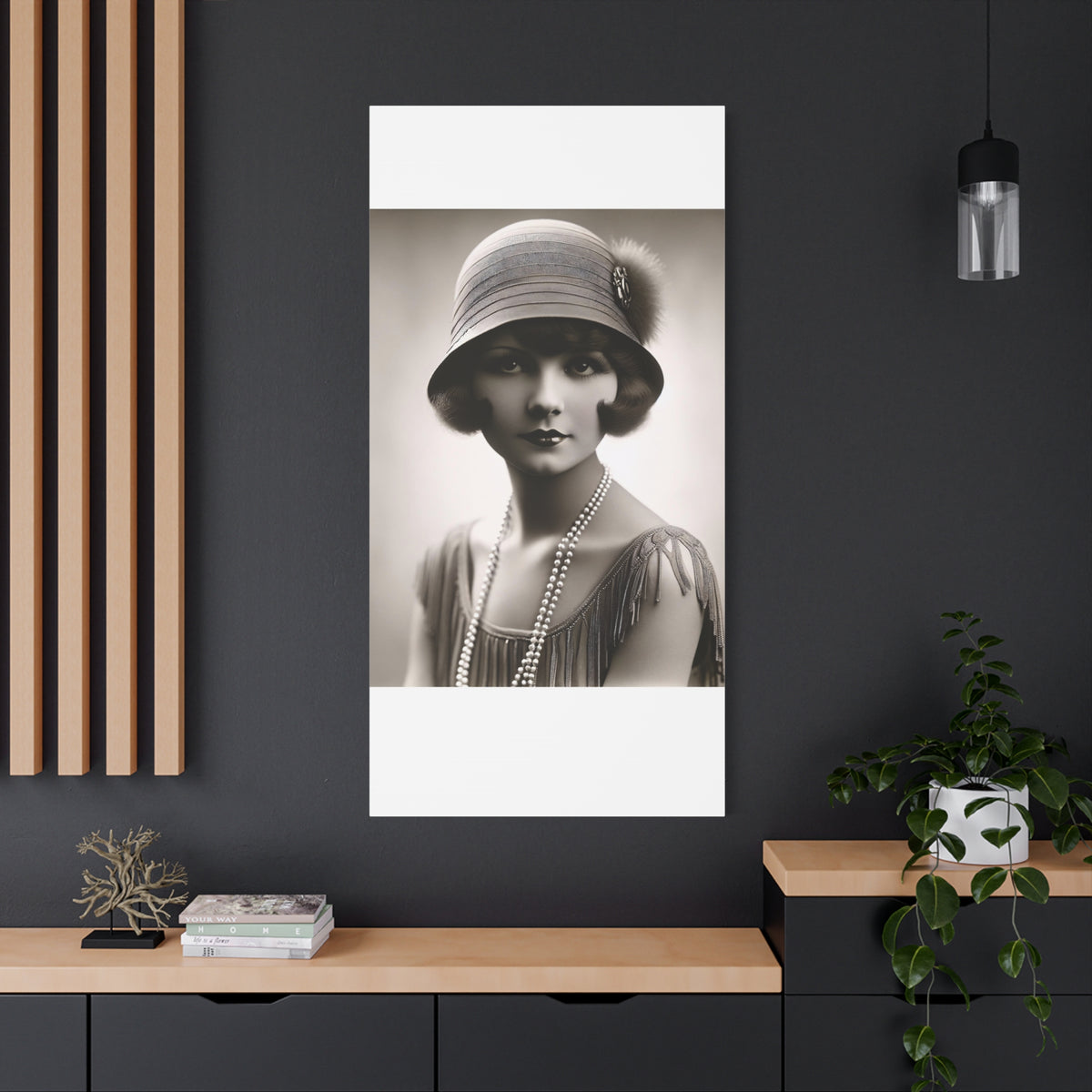 Vintage 1920s Flapper Portrait Canvas