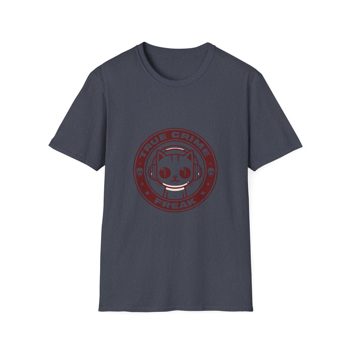 True Crime Freak Cat T-Shirt – Cute Kitty Badge Tee for True Crime Fans