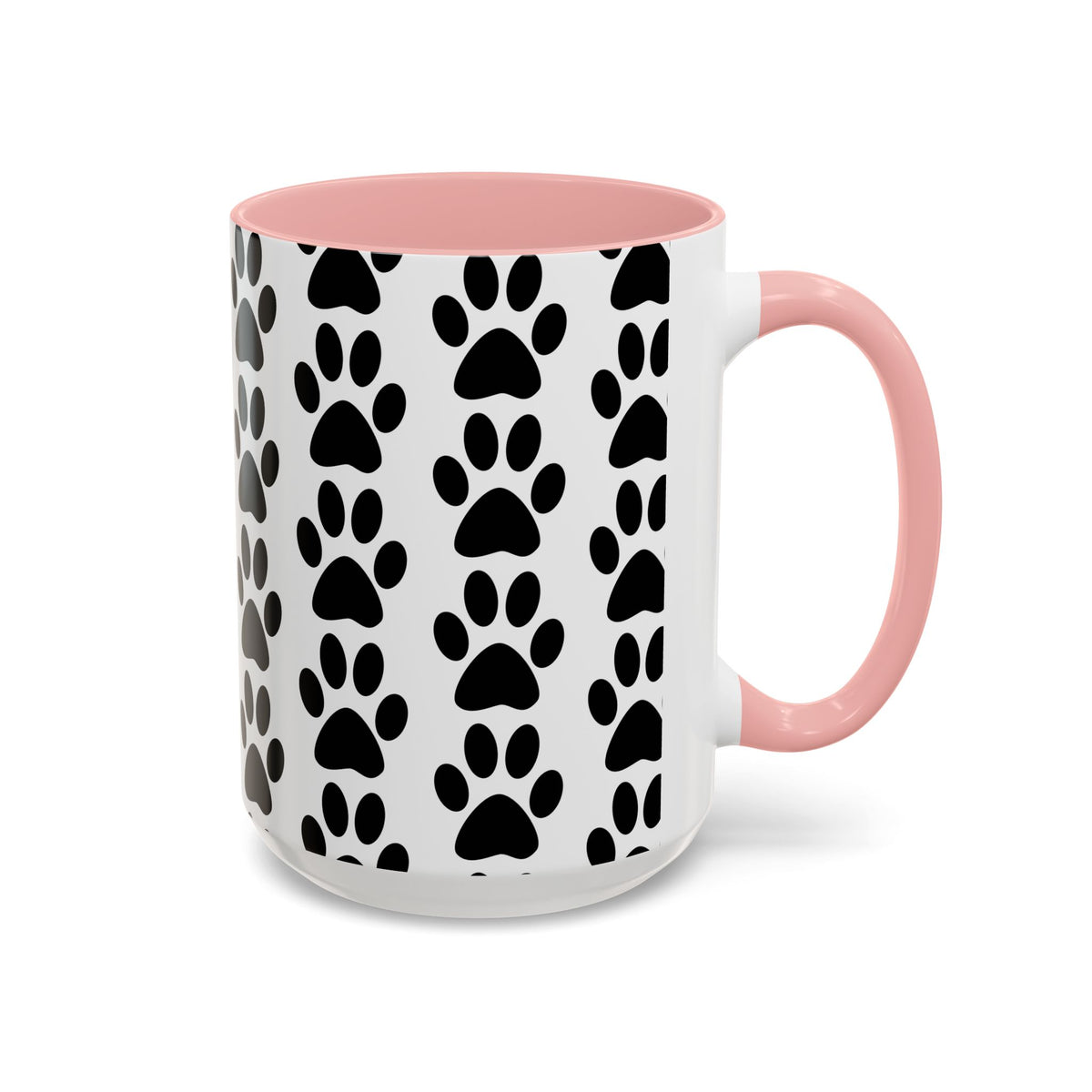 Paw Print Accent Coffee Mug - Dog Lover Gift, Black and White Pet Mug, Cute Animal Decor, Personalized Pet Owner Present, Coffee Tea Cup