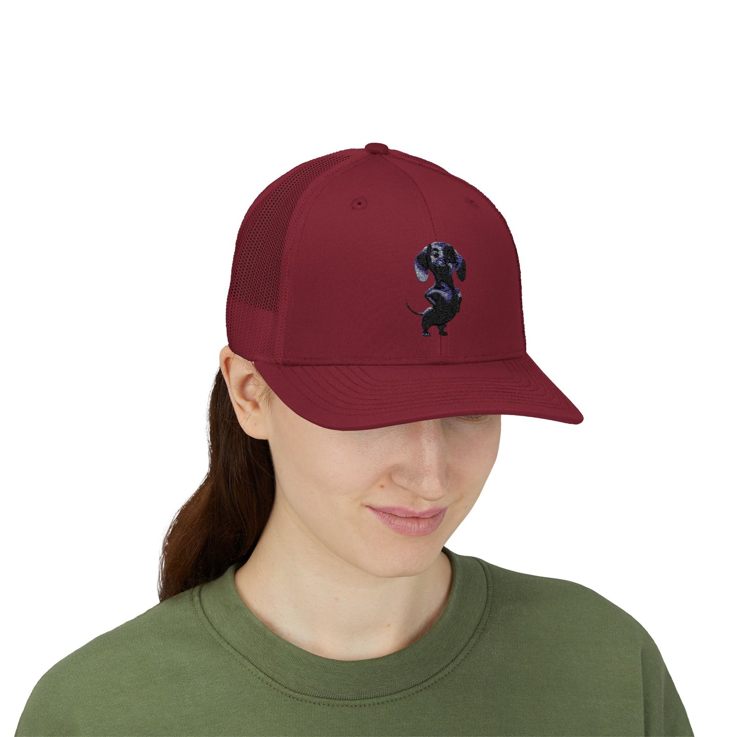 Dachshund Galaxy Trucker Cap – Embroidered Space Sausage Dog Snapback
