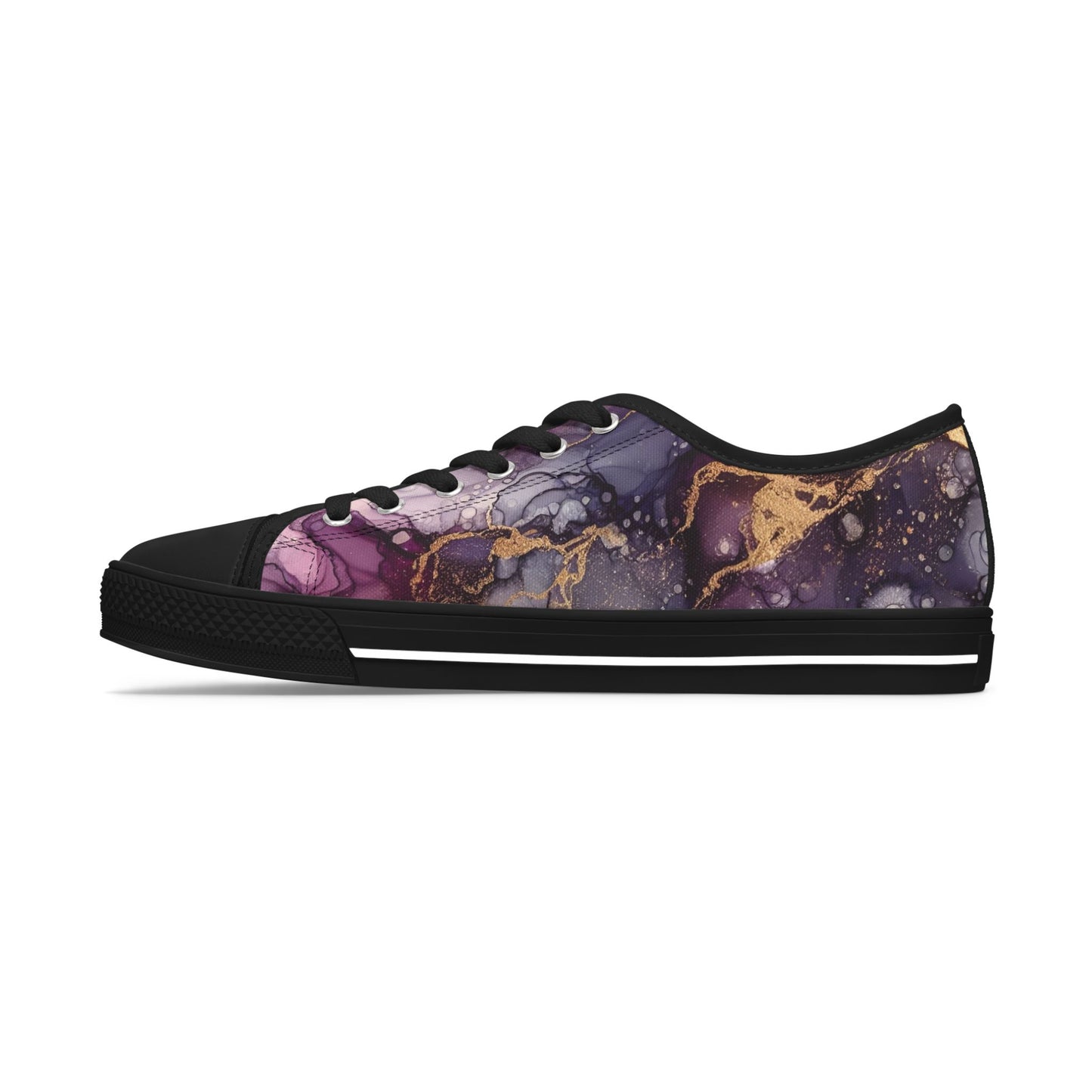 Low Top Sneakers — Purple Marble Galaxy Print