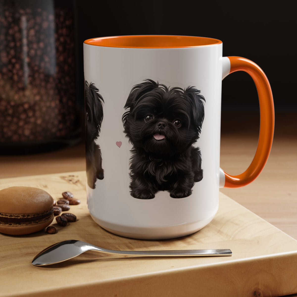 Cute Pug Accent Coffee Mug, Pet Lover Gift, Coffee Cup, Dog Mom Mug, Black Dog Ceramic Mug