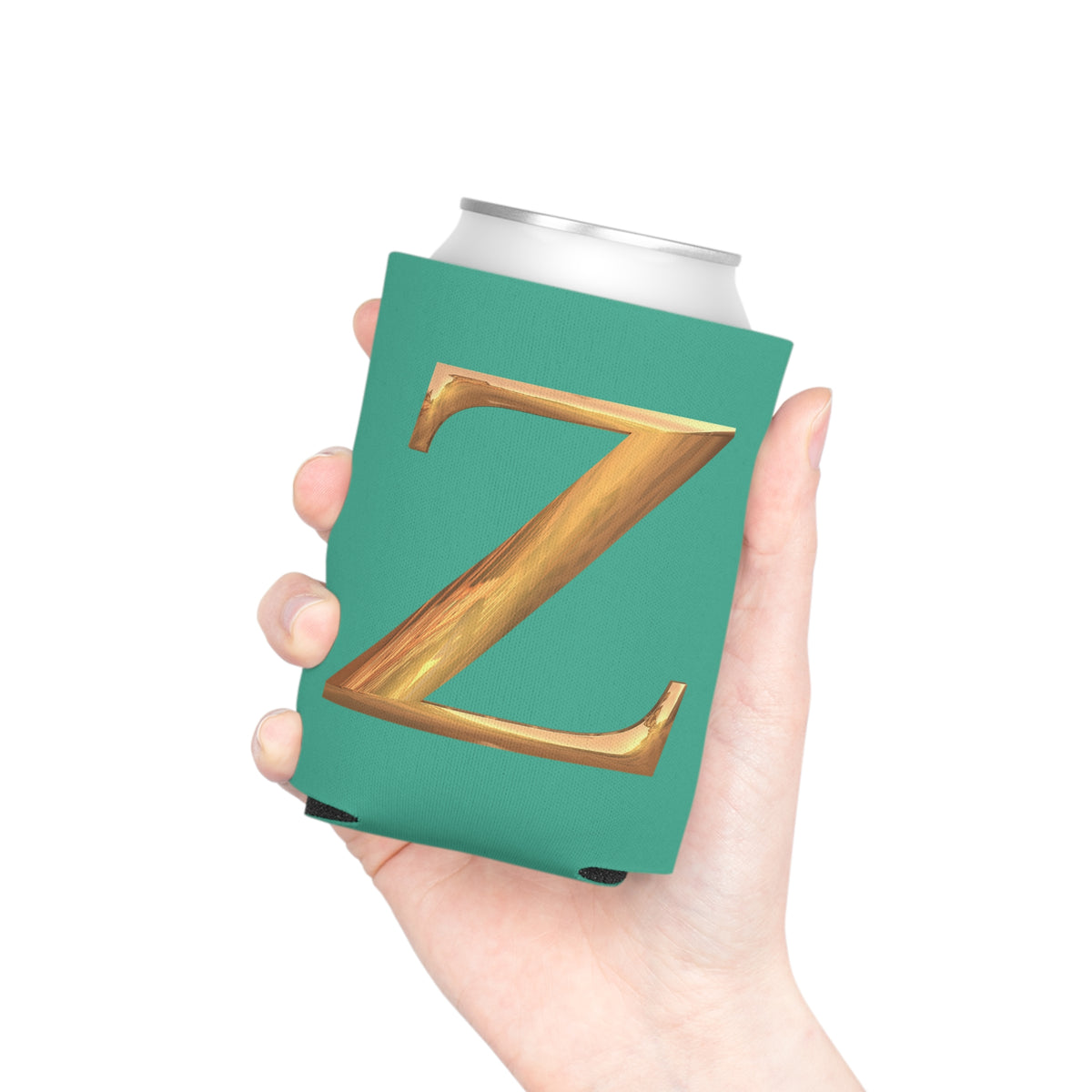 Personalized Monogram "Z" Can Cooler - Stylish Drink Holder for Parties, Weddings, Beach Days, Summer Gatherings, Gifts