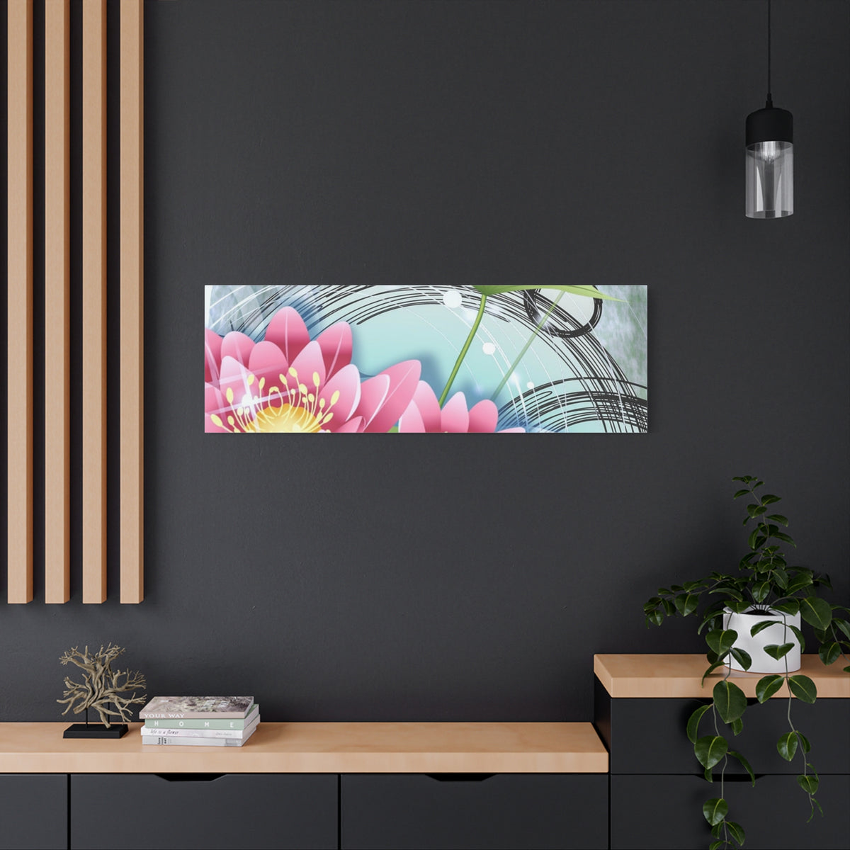 Lotus Blossom Matte Canvas Wall Art — Stretched 1.25" Decorative Print