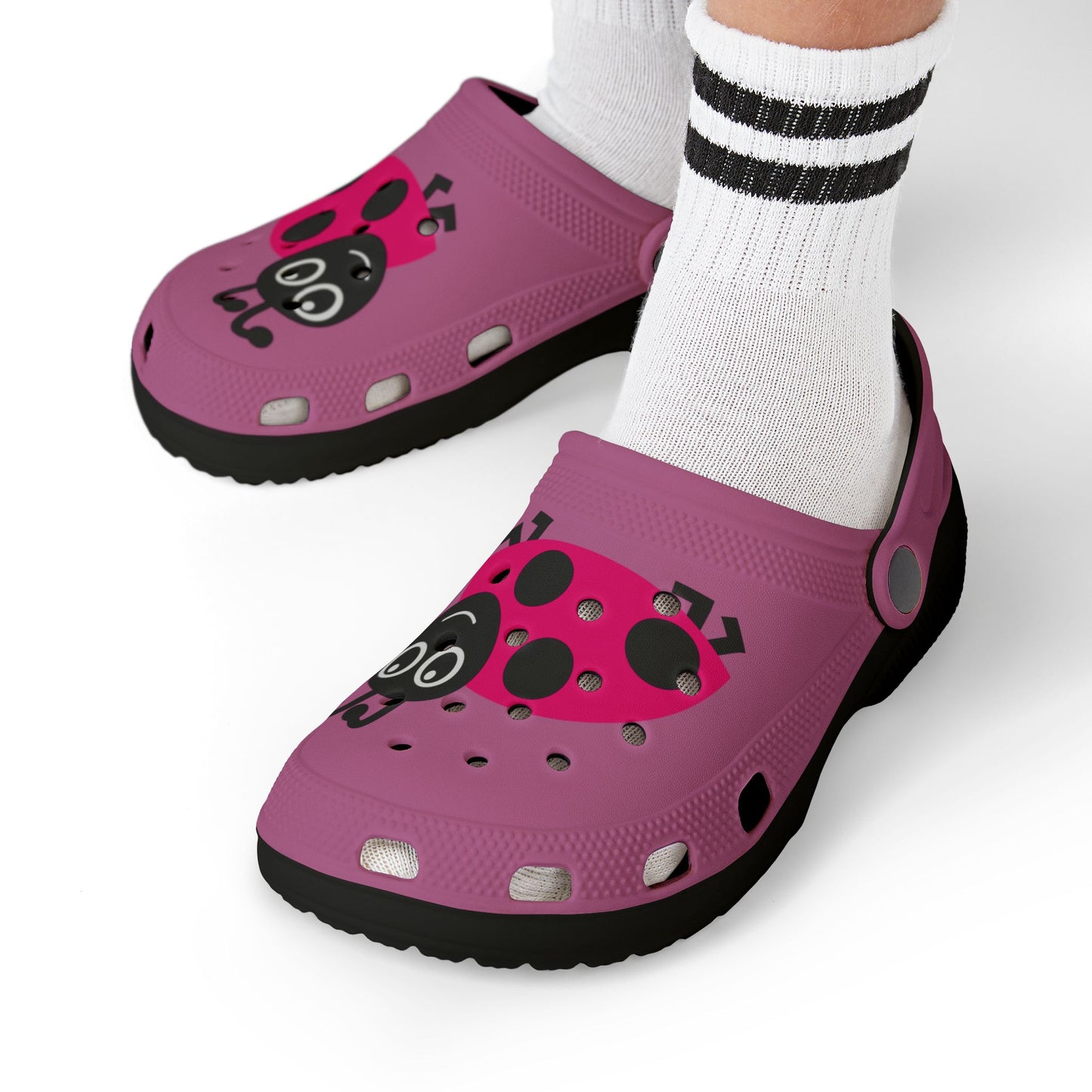 Kids' Pink Ladybug EVA Foam Clogs — Lightweight Slip-On Sandals for Toddlers & Little Girls