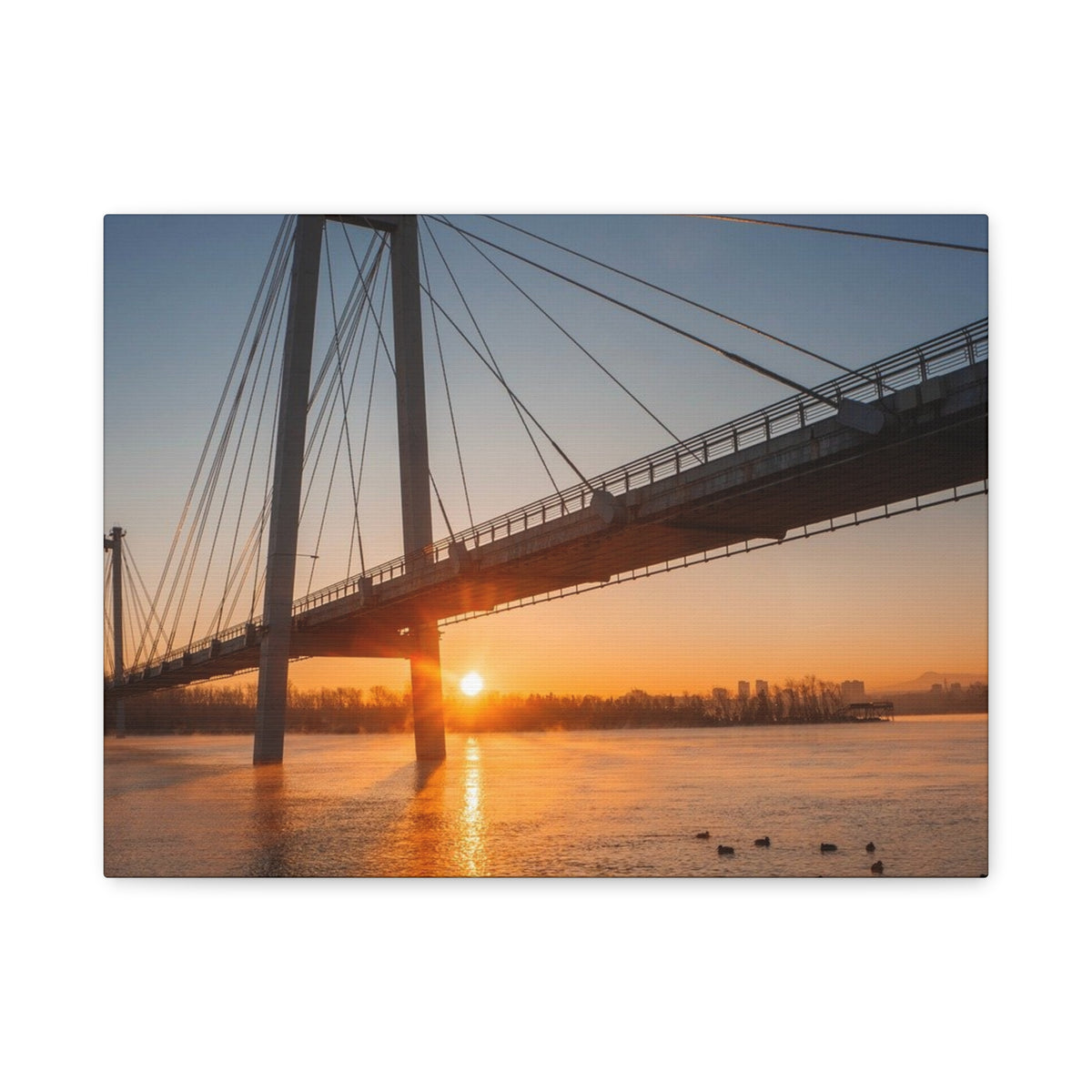 Sunrise Bridge Canvas Wall Art — Matte Stretched Canvas