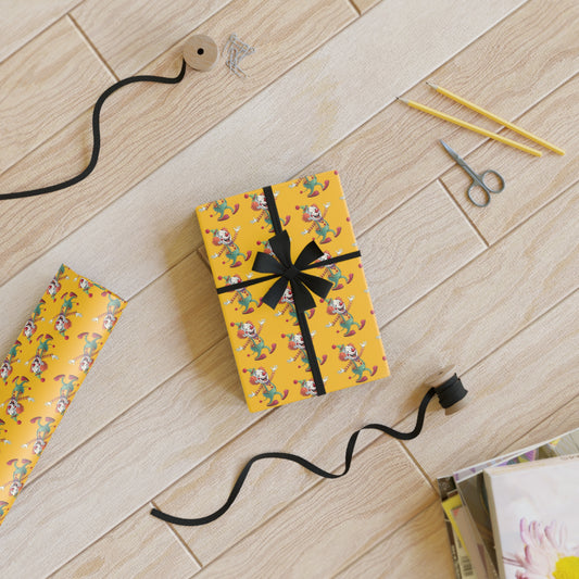 Brightly Animated Gift Wrapping Paper Roll, Birthday, Holiday, Party Decor, Present Wrap, Festive Gift Wrap