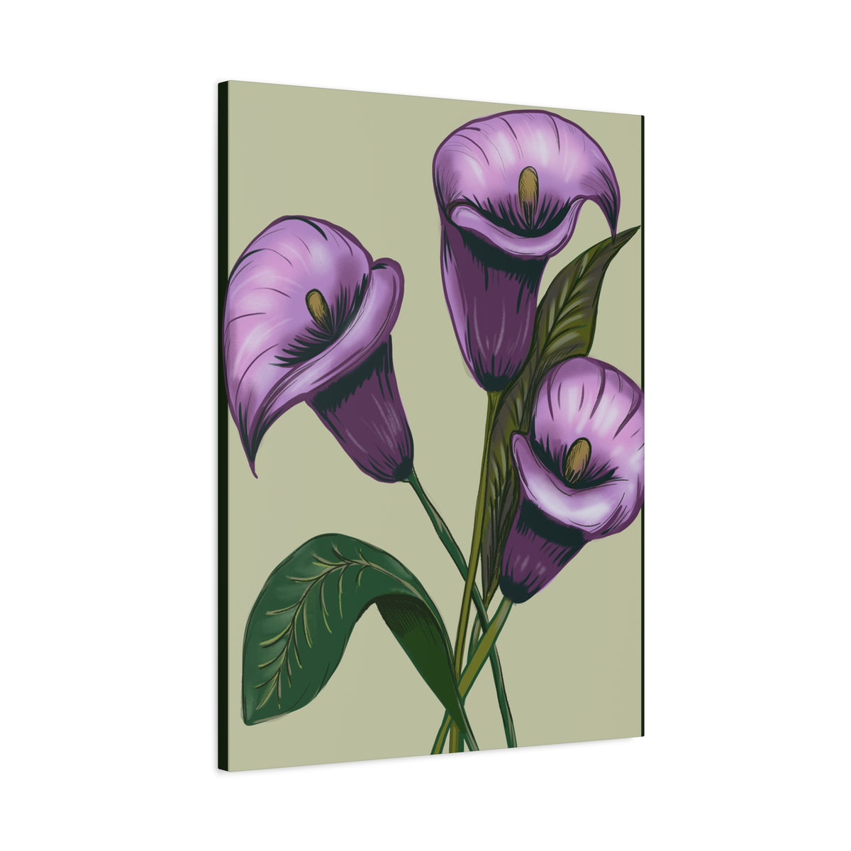 Copy of Matte Canvas, Stretched, 1.25" Purple Flowers