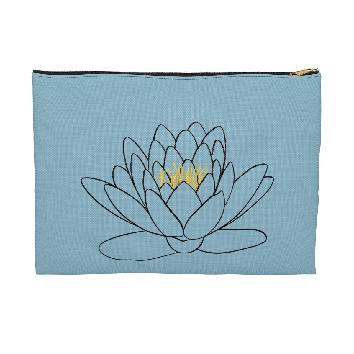 Lotus Pattern Accessory Pouch - Zen Gift for Her, Makeup Bag