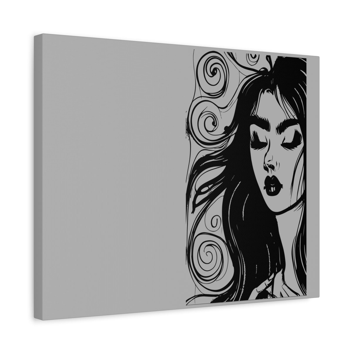 Gothic Woman Portrait Canvas Art — Matte Stretched Wall Decor