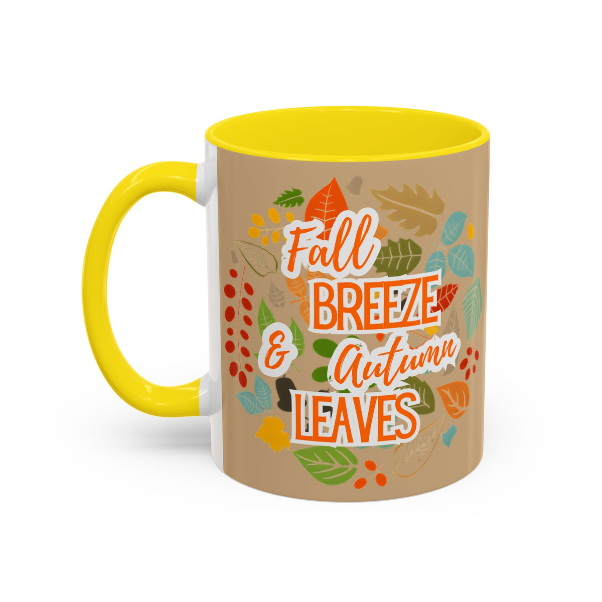 Fall Breeze & Leaves Coffee Mug, Autumn Mug, Seasonal Drinkware, Cozy Kitchen Decor, Perfect Gift for Fall Lovers