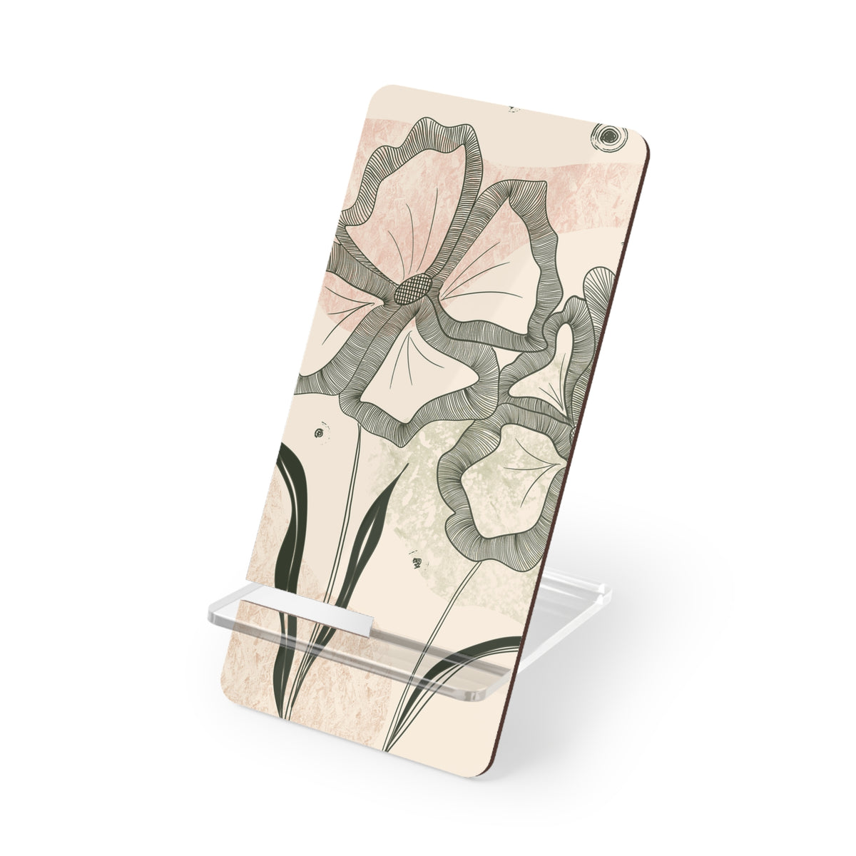 Floral Mobile Display Stand for Smartphones, Elegant Desk Accessory, Gift for Tech Lovers, Home Office Decor, Phone Holder