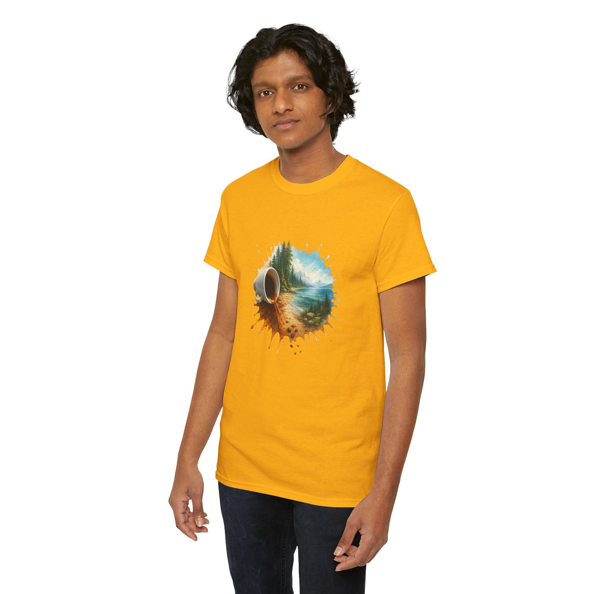 Nature-Inspired Unisex Heavy Cotton Tee, Casual Outfit, Gift for Nature Lovers, Camping Apparel, Outdoor Adventure Shirt