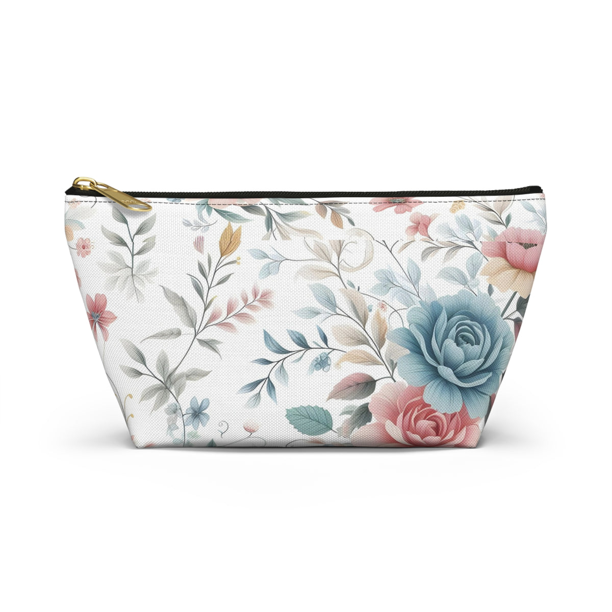 Floral Accessory Pouch, Makeup Bag, Cosmetic Case, Travel Organizer, Gift for Her, Floral Print Pouch