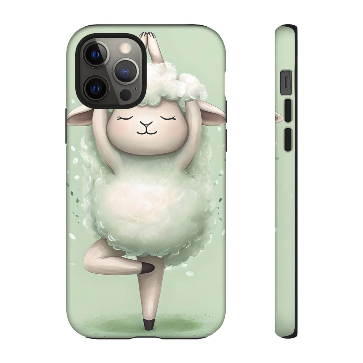 Cute Yoga Sheep Phone Case — Pastel Lamb Ballerina Protective Cover
