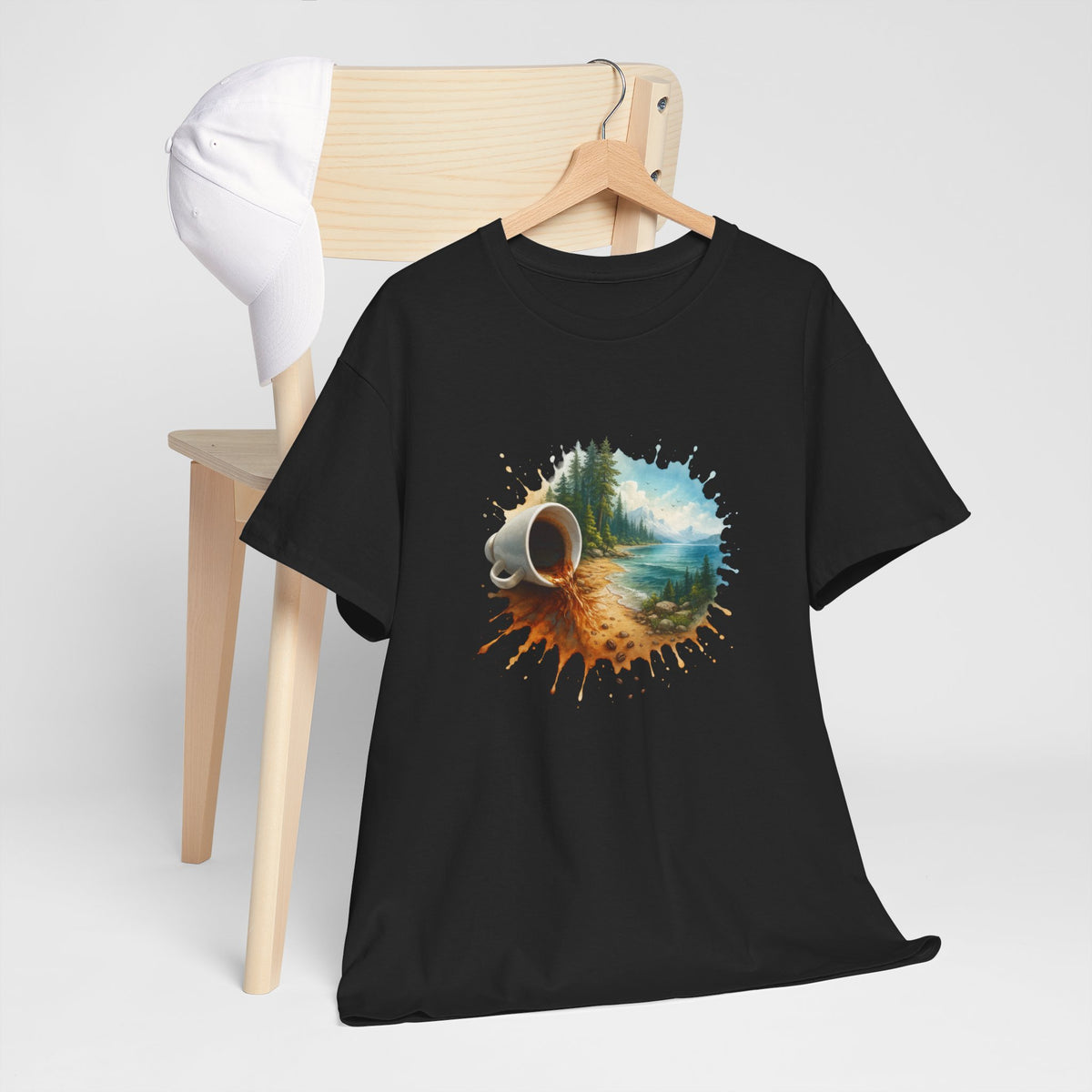Nature-Inspired Unisex Heavy Cotton Tee, Casual Outfit, Gift for Nature Lovers, Camping Apparel, Outdoor Adventure Shirt