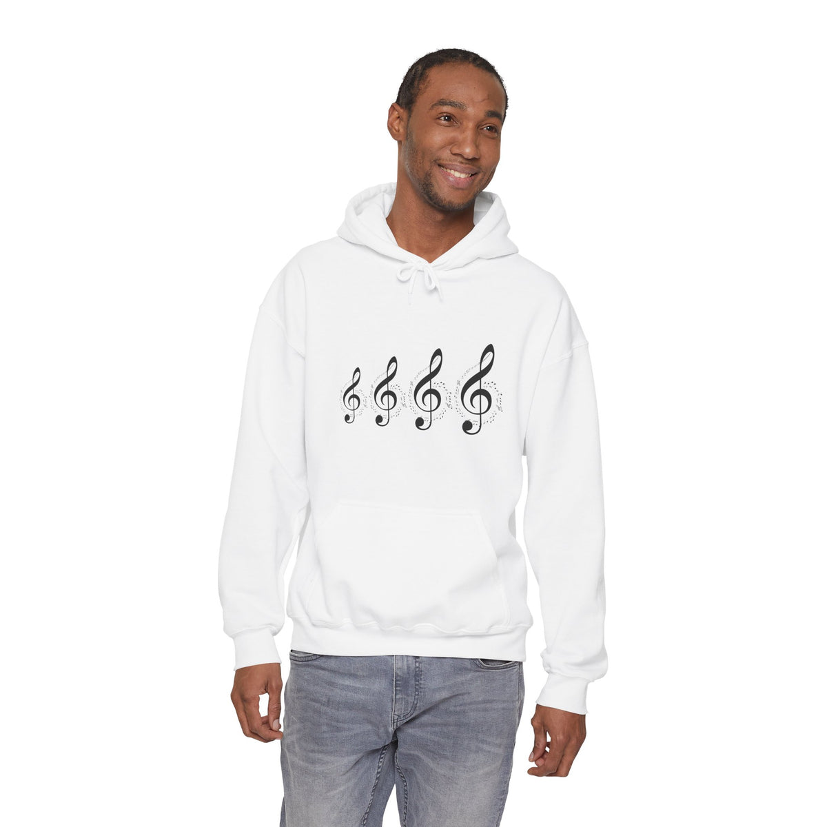 Treble Clef Hoodie – Minimal Music Note Graphic Sweatshirt for Musicians