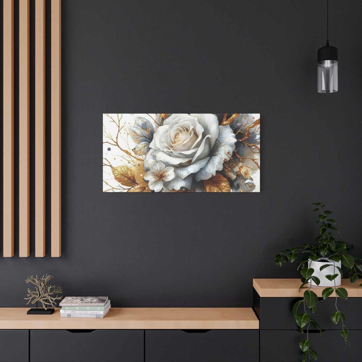 Matte Canvas, Stretched, 1.25" - Gold and Black