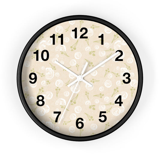 Chic Floral Wall Clock, Home Decor, Modern Design, Gift for Her, Wall Art, Boho Style, Timepiece
