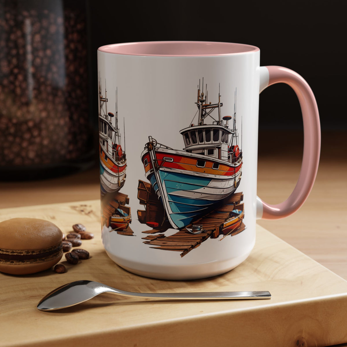 Nautical Accent Coffee Mug | Perfect for Boat Lovers, Sailor Gifts, Coastal Decor, Unique Gift Idea, Custom Artwork Mug