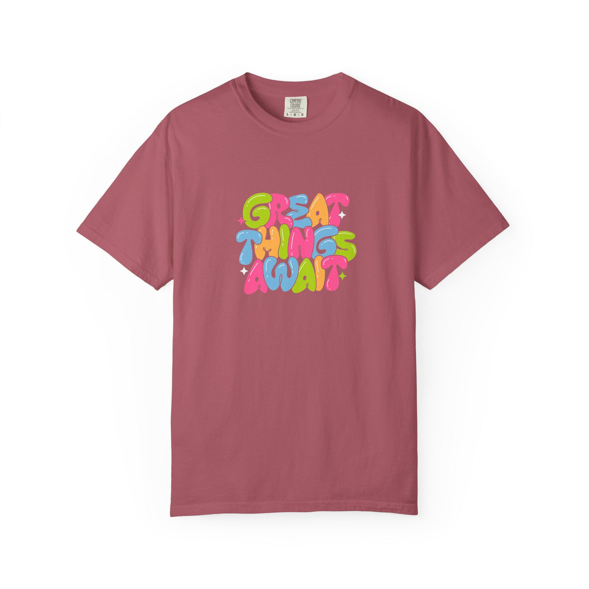 Colorful Positive Vibes T-Shirt, Great Things Await Tee