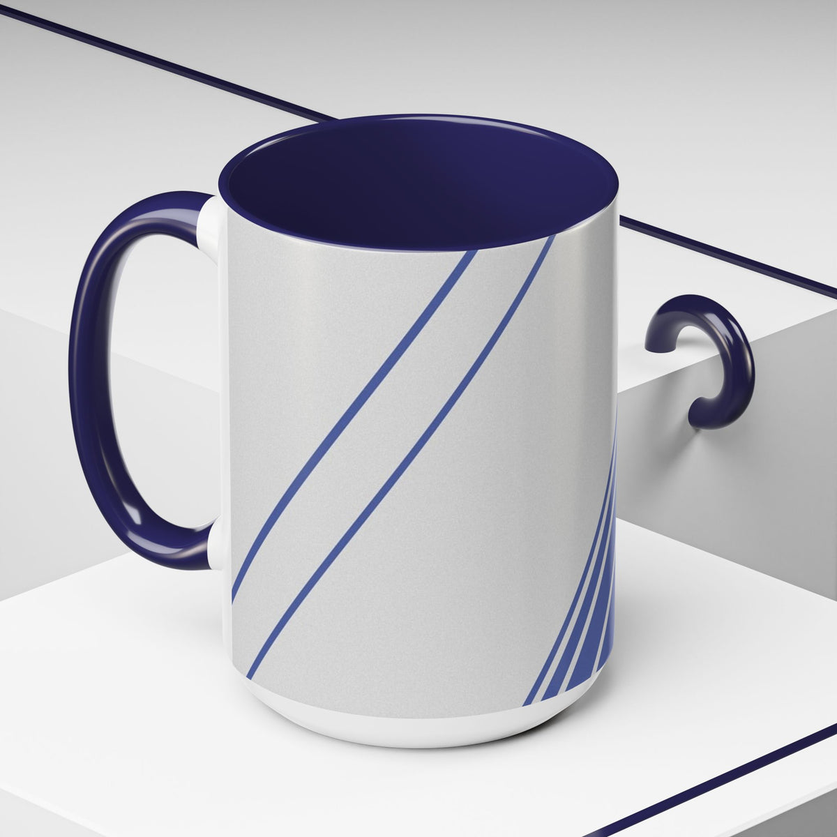 Elegant Stripe Accent Coffee Mug - Perfect for Gifts, Home Decor, Office, Birthdays, and Tea Lovers