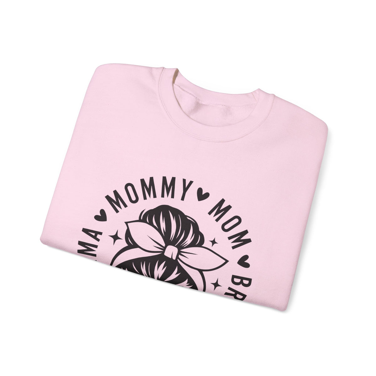 Mommy Mom Momma Crewneck Sweatshirt — Messy Bun Mom Graphic Pullover