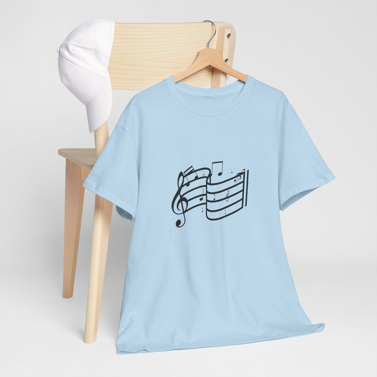 Music Notes T‑Shirt — Minimalist Sheet Music Tee for Musicians & Music Lovers