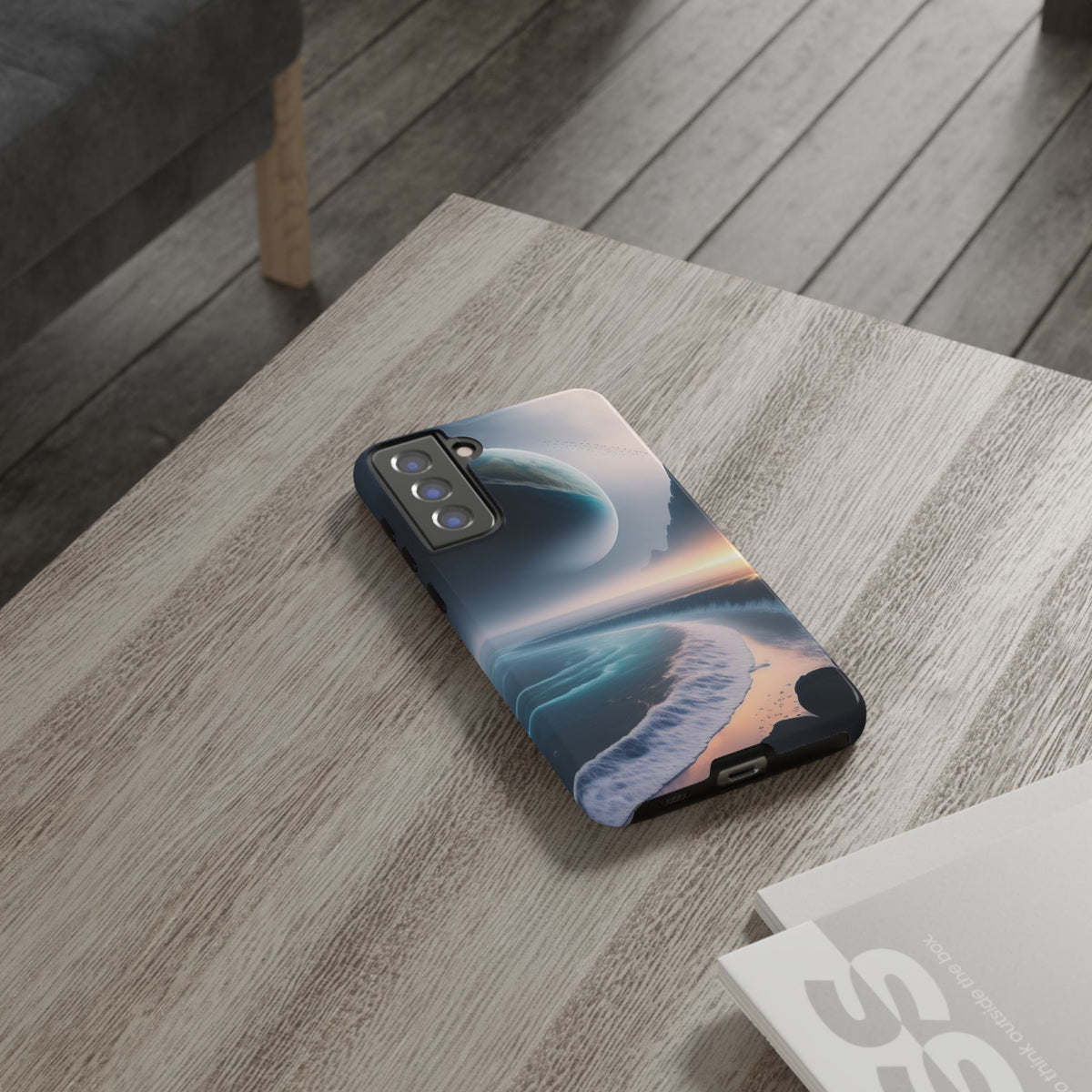 Galaxy Ocean Phone Case — Surreal Planet Beach Tough Case