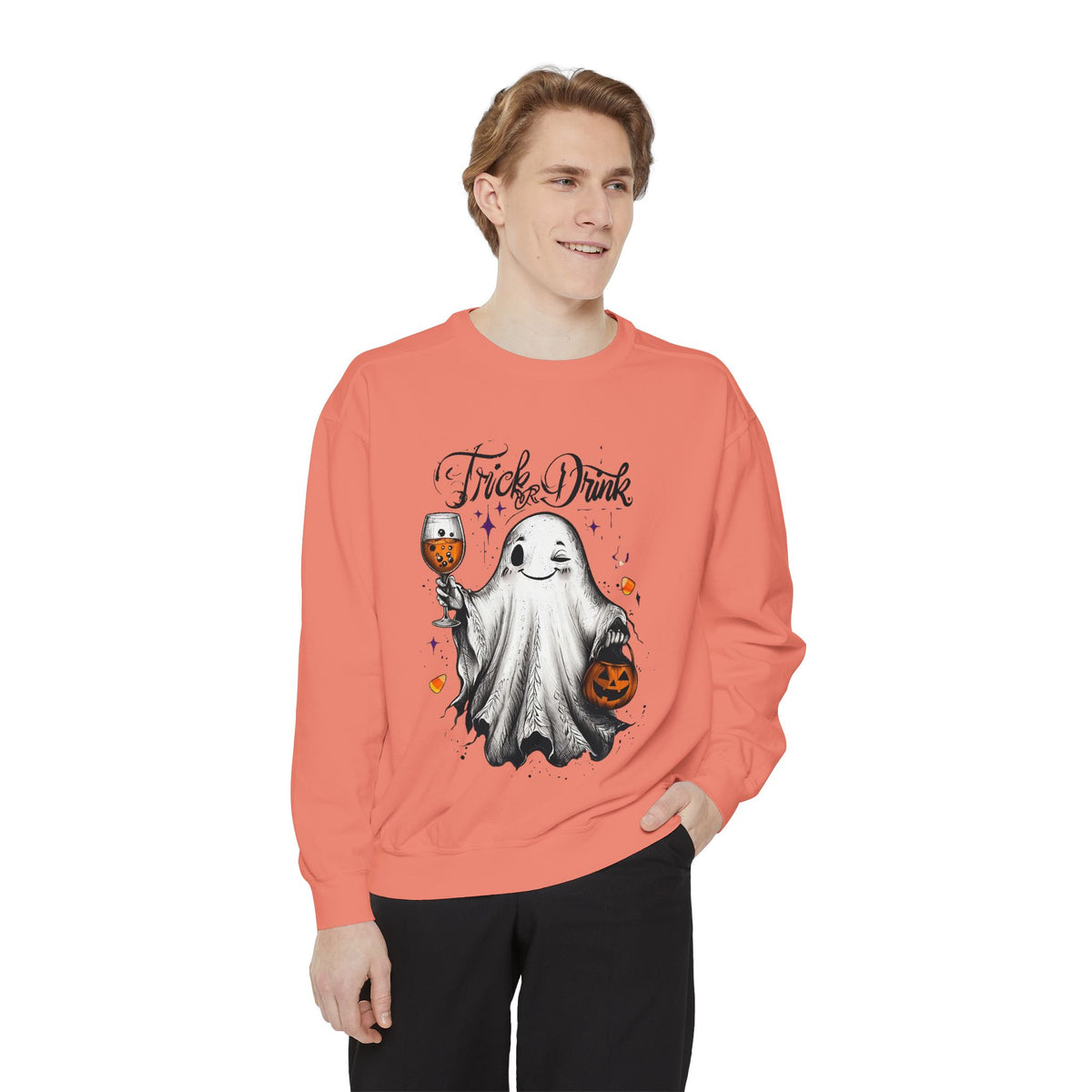 Spooky Ghost Sweatshirt | Trick or Treat Apparel, Halloween Gift, Cozy Unisex Top, Fall Fashion, Casual Wear