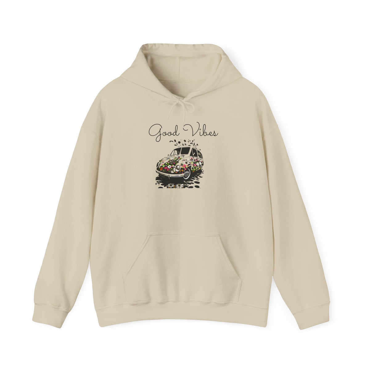 Good Vibes Hooded Sweatshirt - Unisex Heavy Blend, Cozy Gift for Friends, Casual Wear, Summer Outings, Beach Days, Chill Vibes