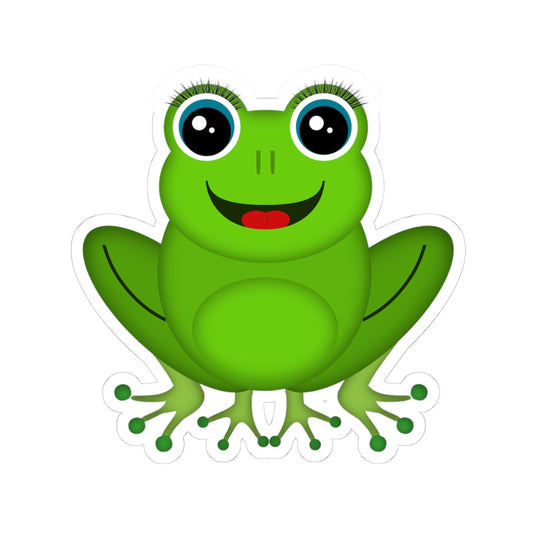 Cute Frog Kiss-Cut Stickers for Laptops, Water Bottles, Kids' Crafts, Fun Decor, Gift for Nature Lovers
