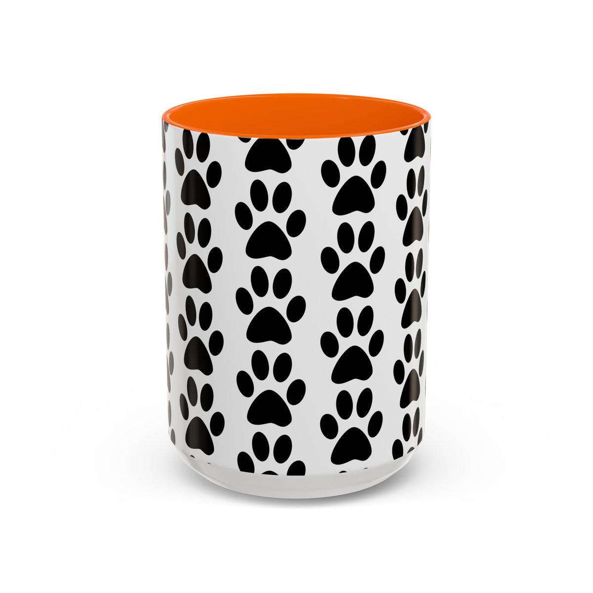 Paw Print Accent Coffee Mug - Dog Lover Gift, Black and White Pet Mug, Cute Animal Decor, Personalized Pet Owner Present, Coffee Tea Cup