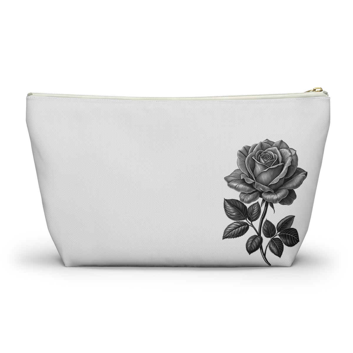Black Rose Accessory Pouch | Makeup Bag | Travel Organizer | Gift for Her | Floral Design | Elegant Storage