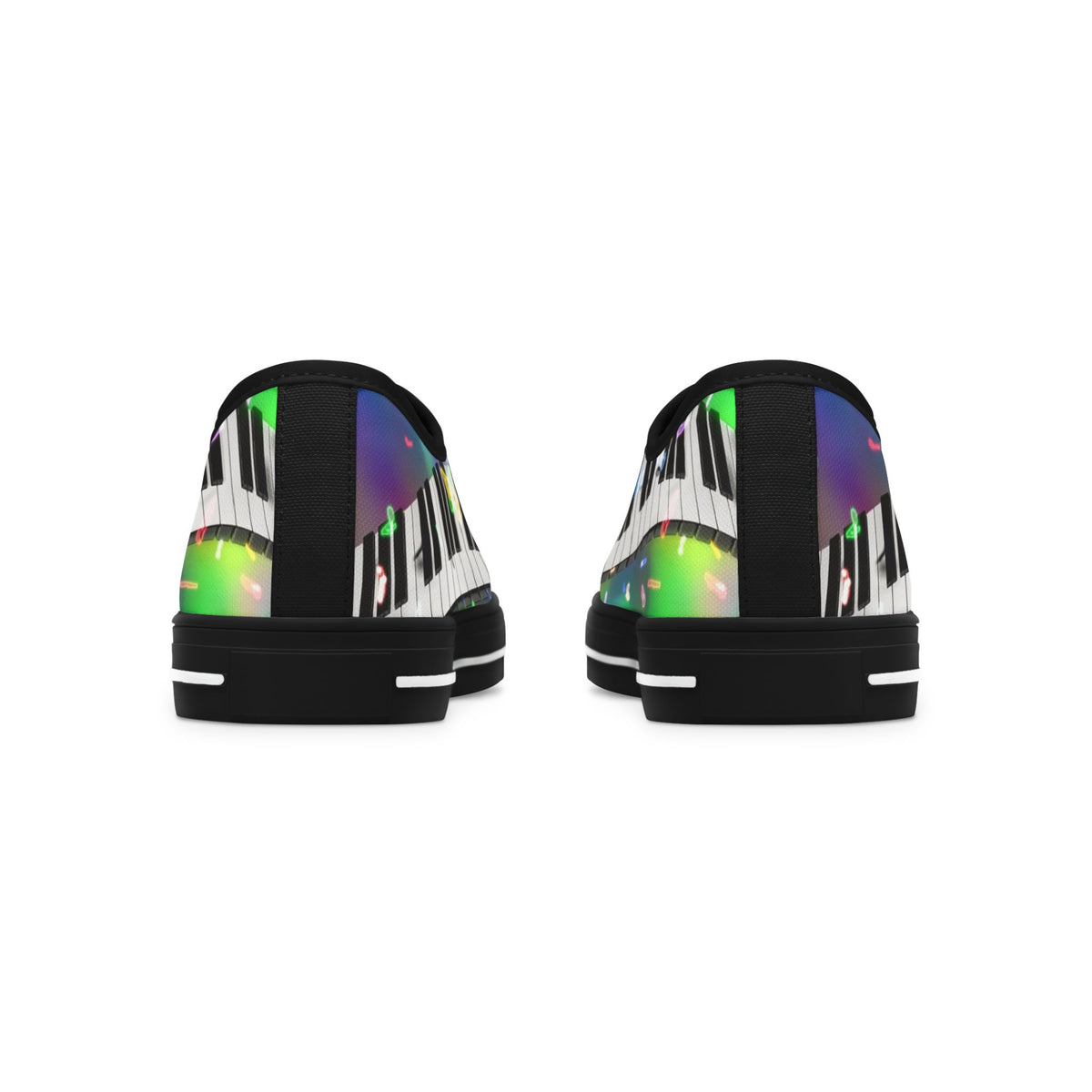 Piano Keys Low Top Sneakers — Colorful Musical Canvas Shoes