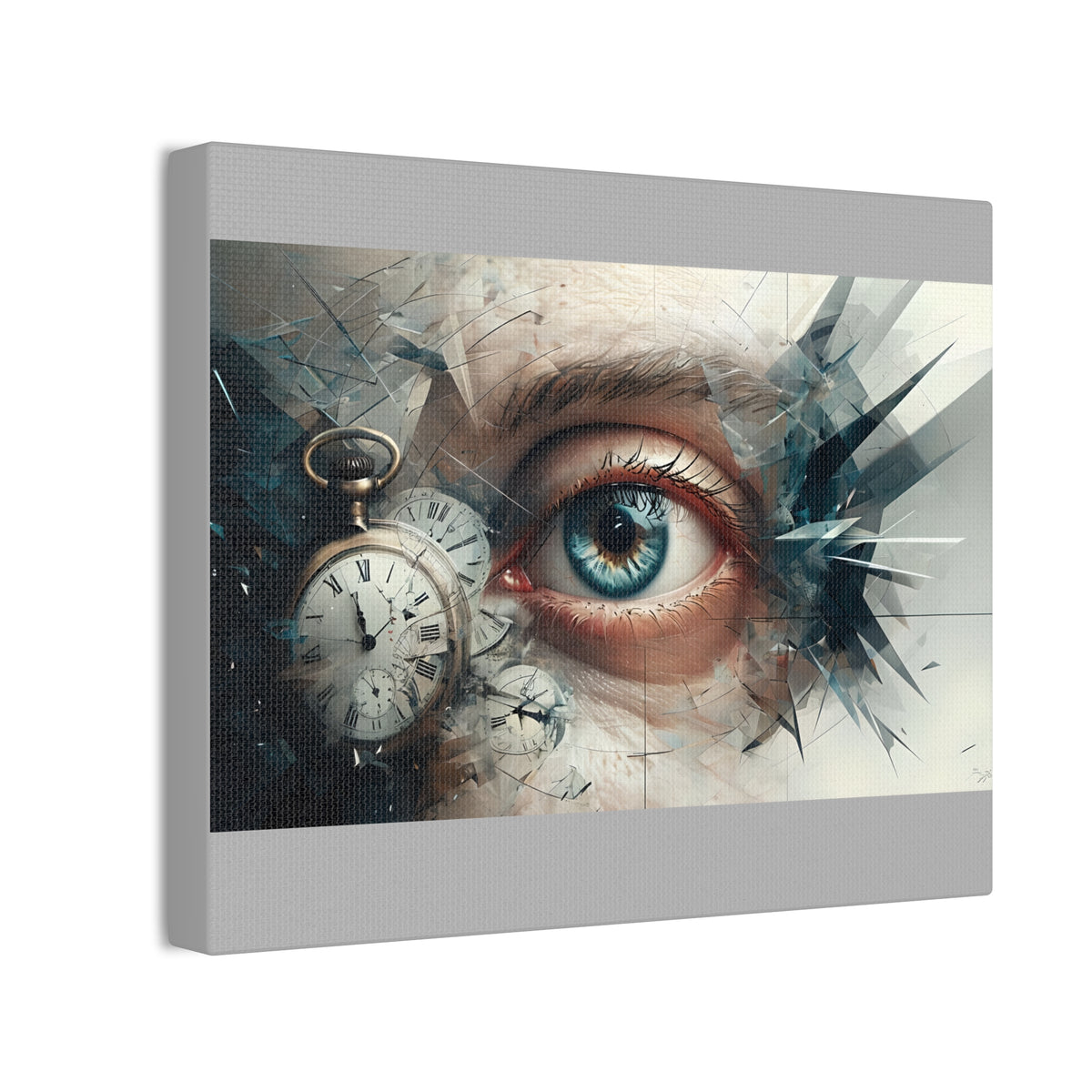 Surreal Canvas Wall Art, Eye with Vintage Clock