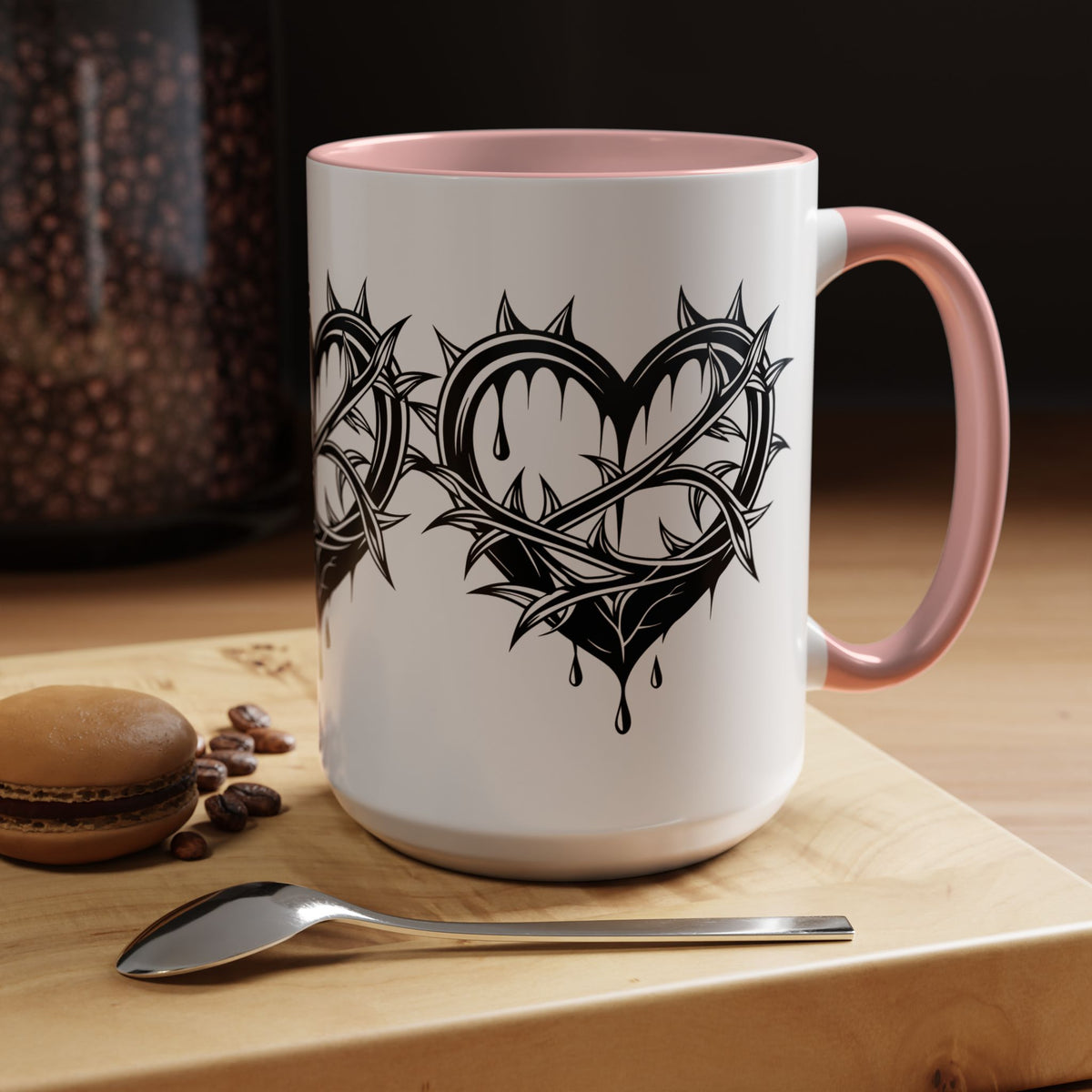 Gothic Heart Mug, Unique Art Coffee Cup for Gifting, Gothic Home Decor, Perfect for Friends, Gothic Style Drinkware