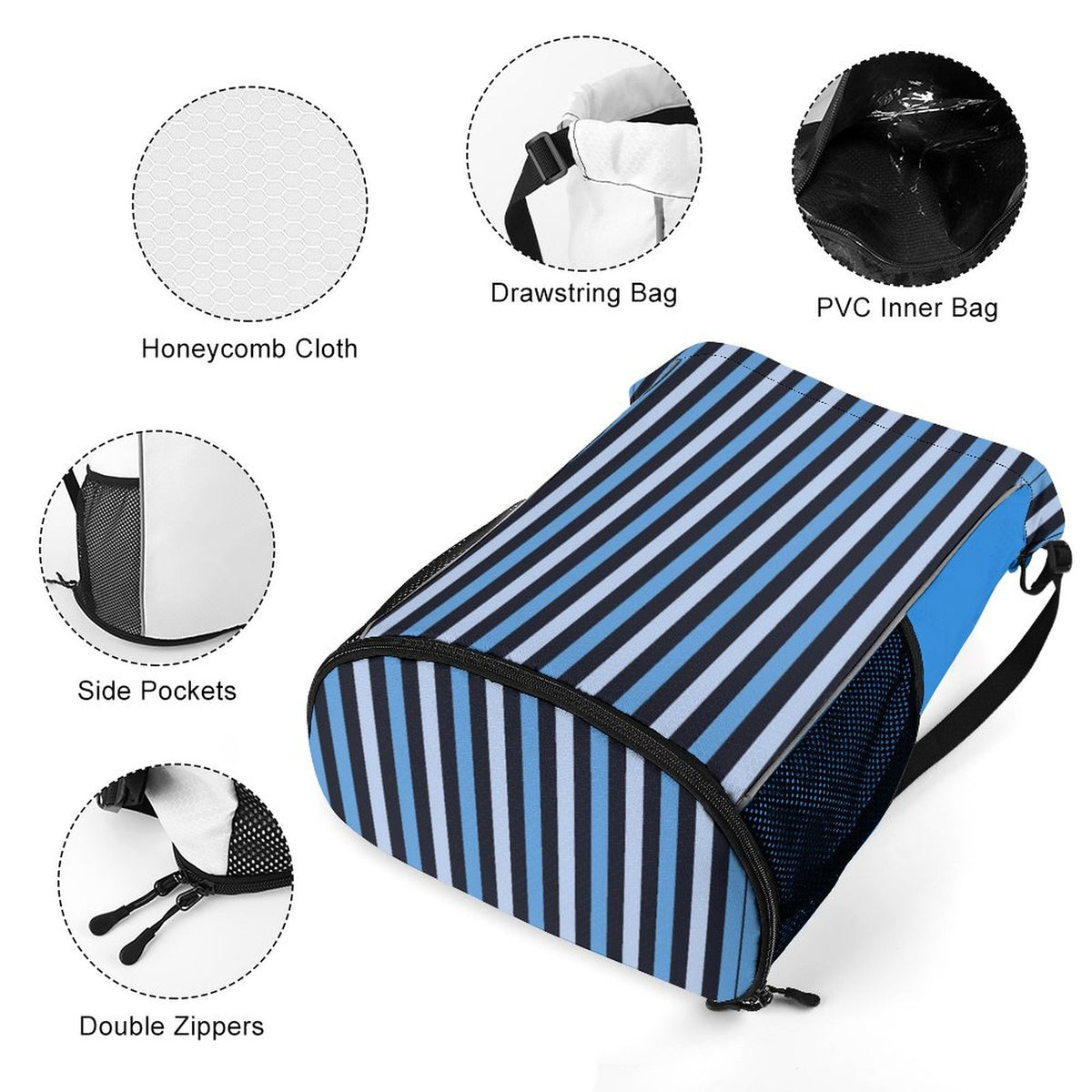 Waffle Cloth Sprots Drawstring Bag (Multi-Sites)