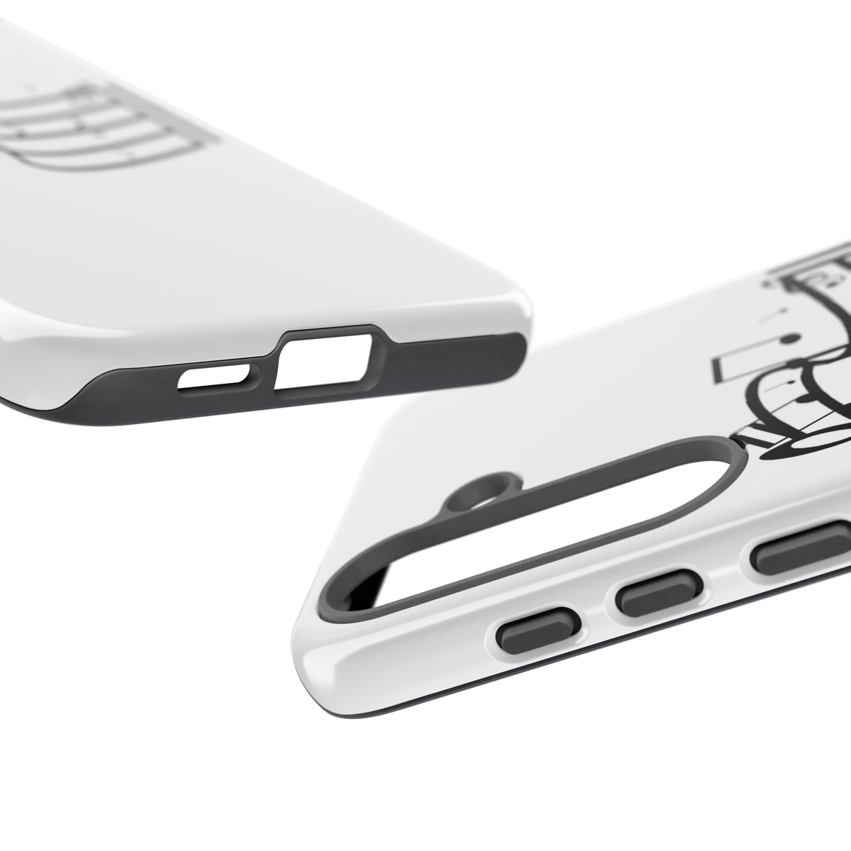 Musical Notes Phone Case — Black Treble Clef Music Staff Tough Case