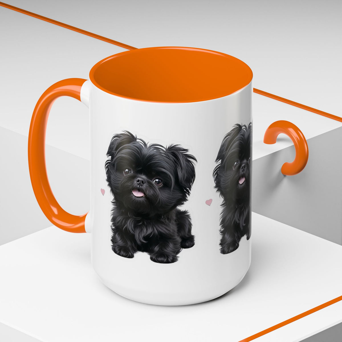 Cute Pug Accent Coffee Mug, Pet Lover Gift, Coffee Cup, Dog Mom Mug, Black Dog Ceramic Mug