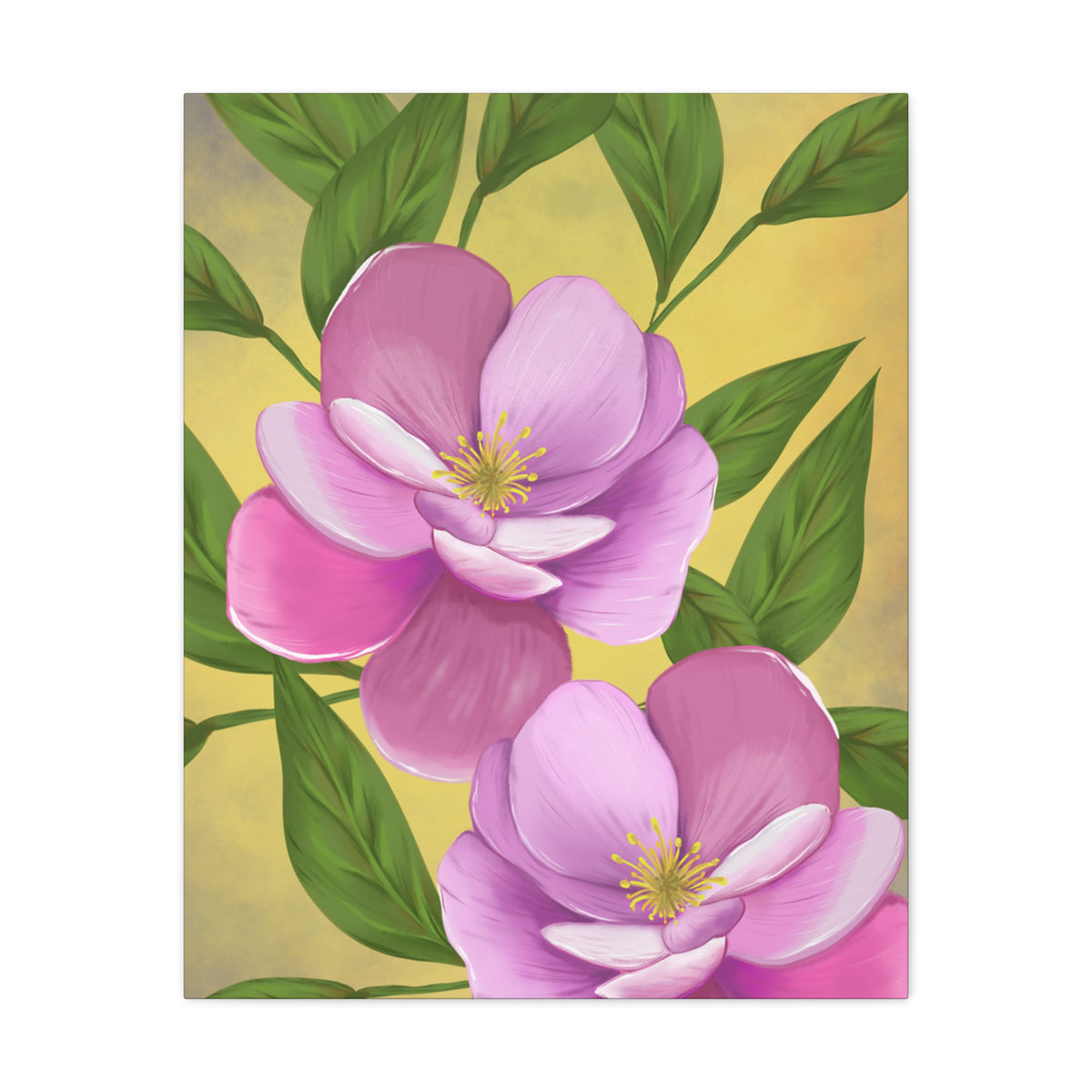 Matte Canvas, Stretched, 1.25" Tulips Pink and Purple Flowers